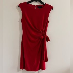Chetta B Red sleeveless side ties dress